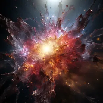 Supernova explosion with burst of light and color in star-filled space - Image 1