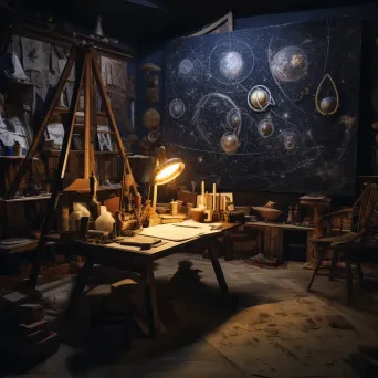 Chiaroscuro painting of astrologer