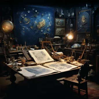 Chiaroscuro painting of astrologer