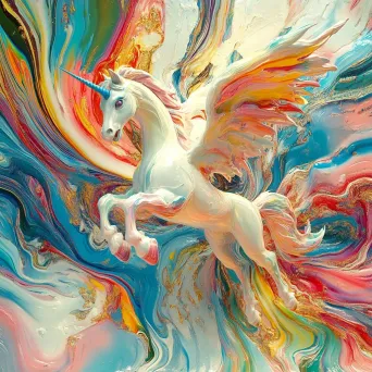 Surreal rendering of a vibrant Pegasus in mid-flight - Image 3