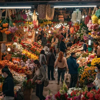 Bustling spring market full of colorful flowers - Image 3