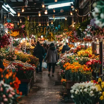 Bustling spring market full of colorful flowers - Image 4