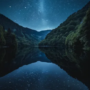 Starry Night Over Mountain Lake