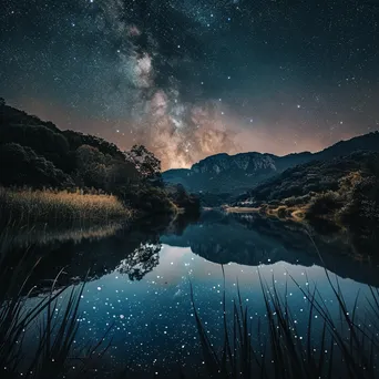 Starry sky over a calm mountain lake - Image 3