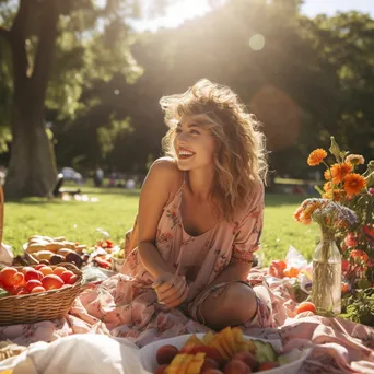 Influencers capturing moments during a picnic in a park - Image 2