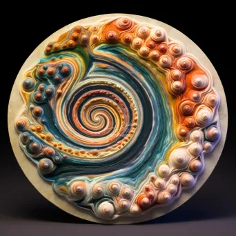 Multicolored marble stone with swirls - Image 1