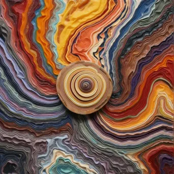 Multicolored marble stone with swirls - Image 3