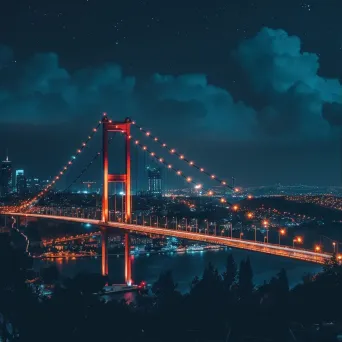 Istanbul Bosphorus Bridge night - Image 1