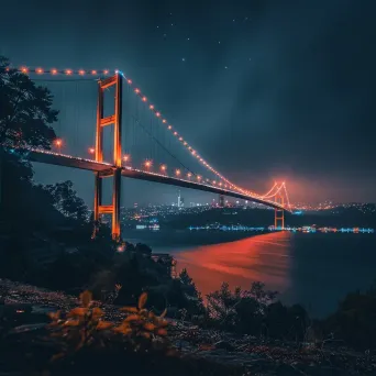 Istanbul Bosphorus Bridge night - Image 2