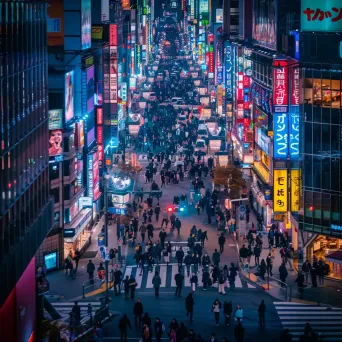 Tokyo cityscape with neon lights in Shibuya district - Image 3