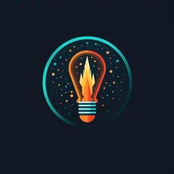 Retro-futuristic financial innovation logo with teal and orange colors on a dark background - Image 4