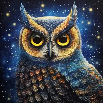 Pointillist Night Owl