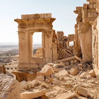 Remnants of ancient palace in an arid landscape - Image 4