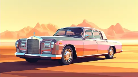 Low Poly Luxury Retro Car