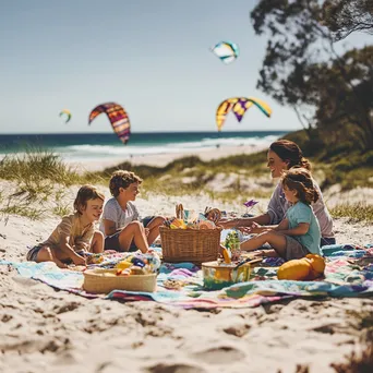 Family Picnic by the Seaside