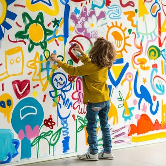 Child Creating a Classroom Mural