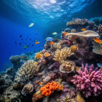 Vivid Coral Reef with Marine Activity