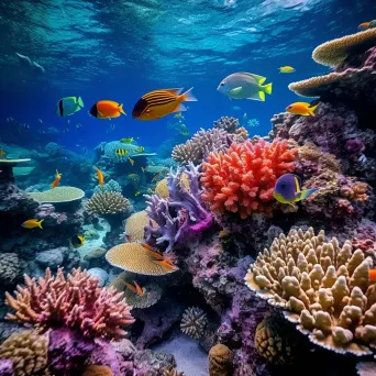 Vivid coral reef alive with marine activity, photographed with a Nikon D6. - Image 3