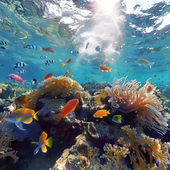 Colorful coral reef with fish and sea plants - Image 3