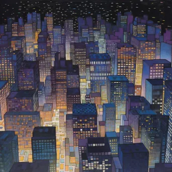 Illuminated city skyline at night - Image 1