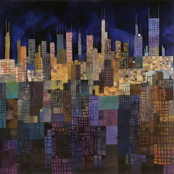 Illuminated city skyline at night - Image 3