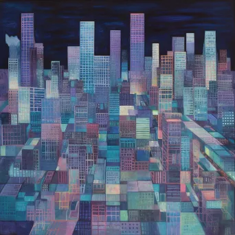 Illuminated city skyline at night - Image 4