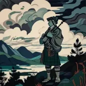 Image of lone piper playing bagpipes - Image 3