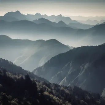 Mountain range with misty valleys shot on Sony Alpha 7 III - Image 2