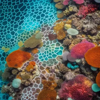 Colorful coral reef with vibrant tessellations - Image 1