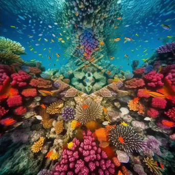 Colorful coral reef with vibrant tessellations - Image 4