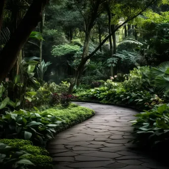 Botanical garden walkway with asymmetric flowers on Fujifilm X-T4 - Image 4