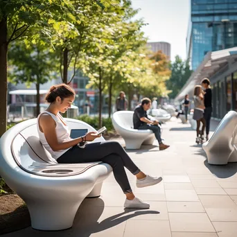 Innovative Urban Park with Smart Benches