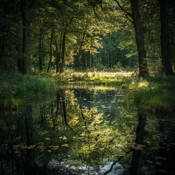 Pond in Woodland Clearing