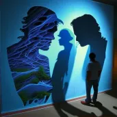 Interactive artwork integrating viewer