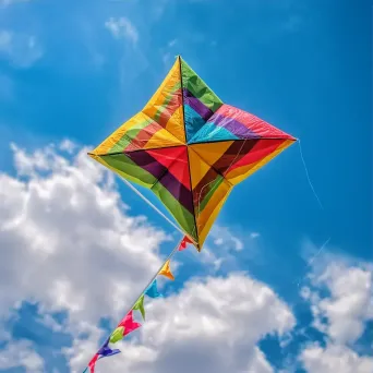 Colorful kite flying in sky - Image 3