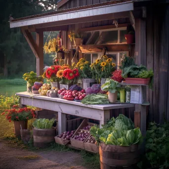 Organic flower farm stand displaying vibrant blooms. - Image 3