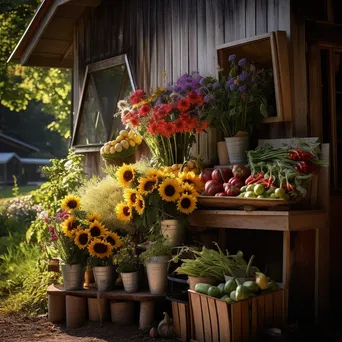 Organic flower farm stand displaying vibrant blooms. - Image 4