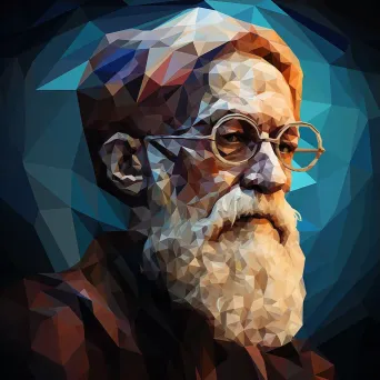 Low-poly portrait of a wise old man - Image 3