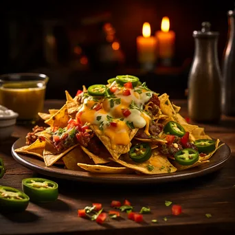 Plate of loaded nachos - Image 2