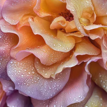 Close-up of raindrops on rose petals. - Image 2