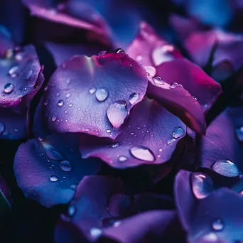 Close-up of raindrops on rose petals. - Image 3