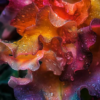 Close-up of raindrops on rose petals. - Image 4