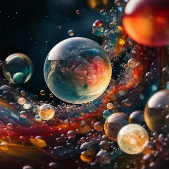 Vibrant digital interpretation of the Multiverse concept through overlapping reality bubbles - Image 2