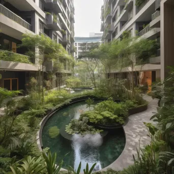 Urban oasis with water features in city center - Image 2