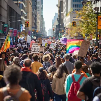 Diverse group in protest march for human rights - Image 3