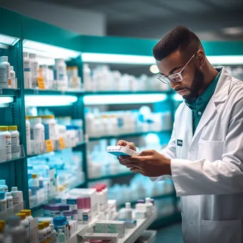 Pharmacist preparing medication in a pharmacy - Image 2