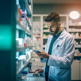 Pharmacist preparing medication in a pharmacy - Image 3