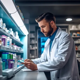 Pharmacist preparing medication in a pharmacy - Image 4