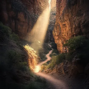 Hiking trail winding through a canyon - Image 2