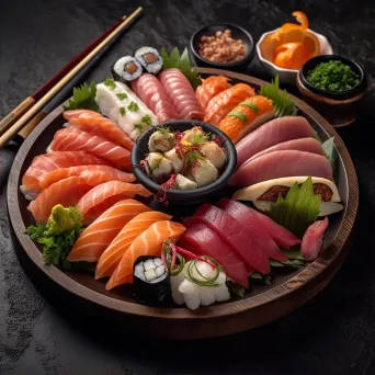 Mouthwatering sushi platter with wasabi and ginger, shot on Sony A6400 - Image 2